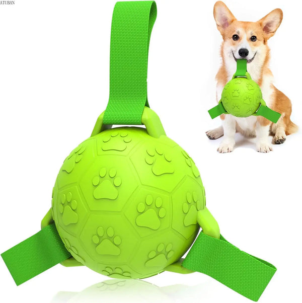 Dog Toys soccer Ball with Straps, Chew Toys for Training Indoor/Outdoor