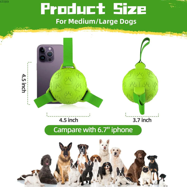 Dog Toys soccer Ball with Straps, Chew Toys for Training Indoor/Outdoor